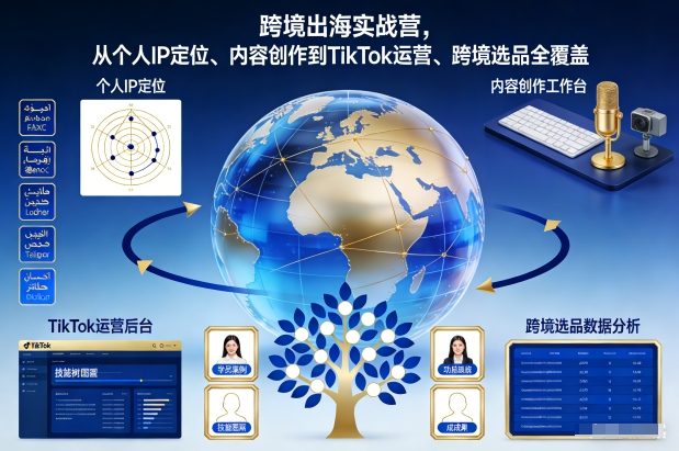 跨境出海实战营，从个人IP定位、内容创作到TikTok运营、跨境选品全覆盖-副业宝典