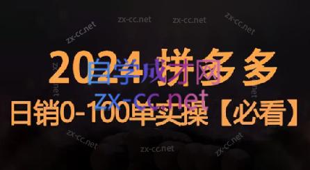 恒哥·2024拼多多日销0-100单实操-副业宝典