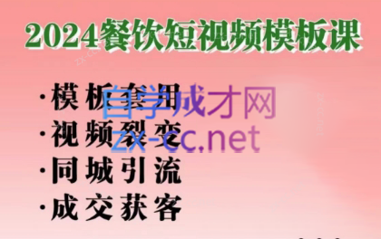 美丽老师·2024餐饮短视频摸版课-副业宝典