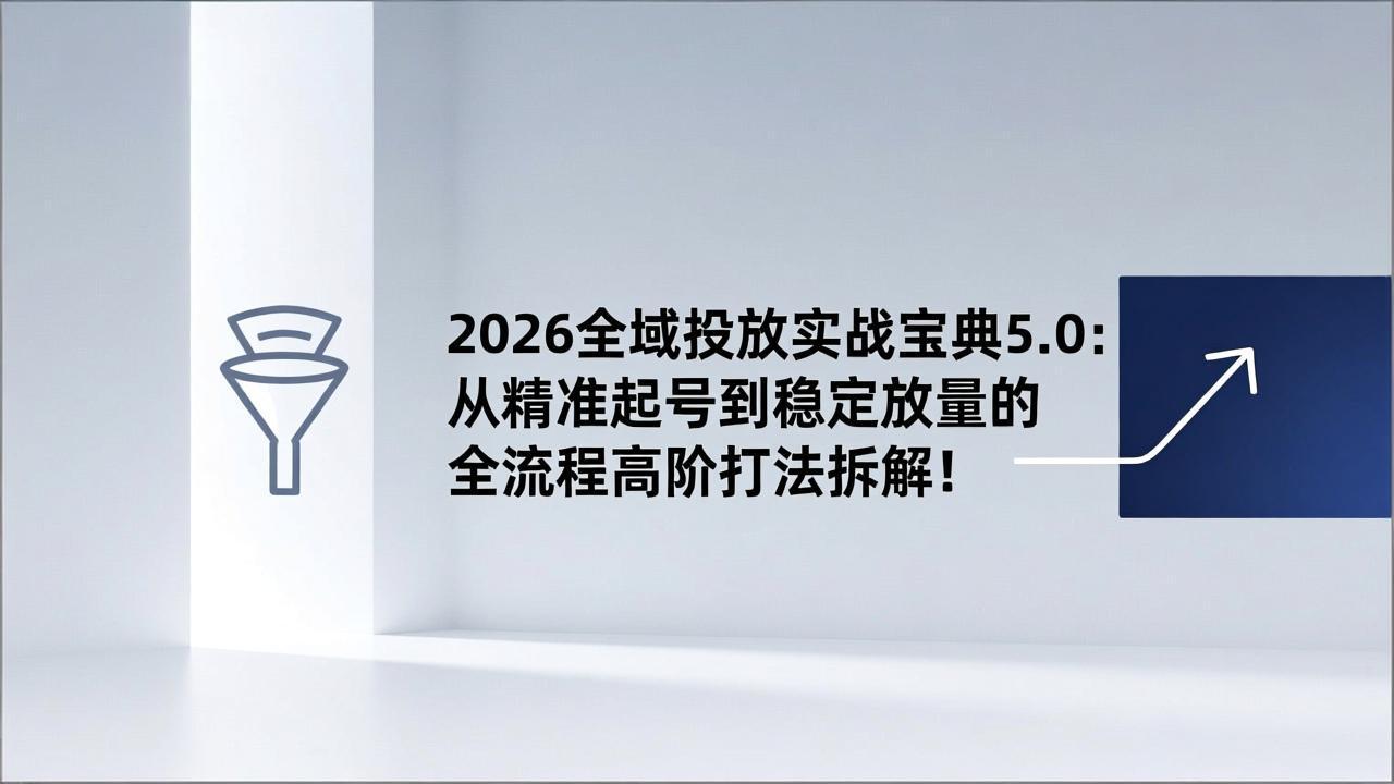 2026全域投放实战宝典5.0：从精准起号到稳定放量的全流程高阶打法拆解！-副业宝典