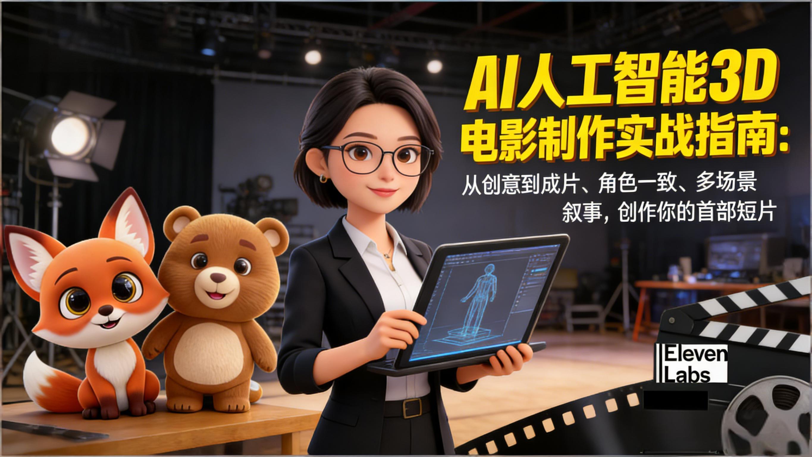 AI人工智能3D电影制作实战指南：从创意到成片、角色一致、多场景叙事，创作你的首部短片-副业宝典