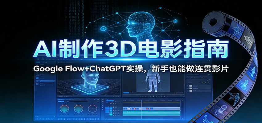 AI制作3D电影指南：Google Flow+ChatGPT实操，新手也能做连贯影片-副业宝典