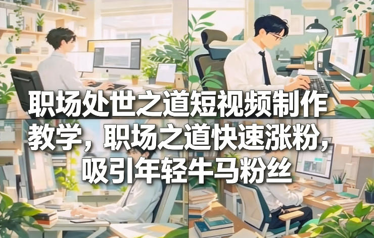 职场处世之道短视频制作教学，职场之道快速涨粉，吸引年轻牛马粉丝-副业宝典