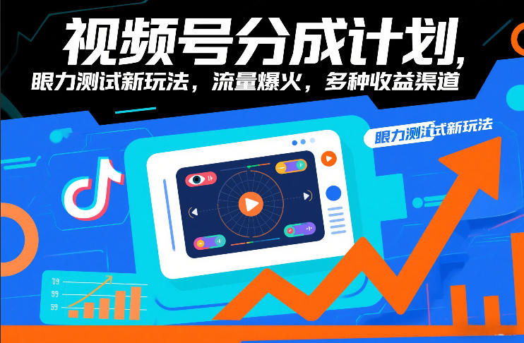 视频号分成计划，眼力测试新玩法，流量爆火，多种收益渠道-副业宝典
