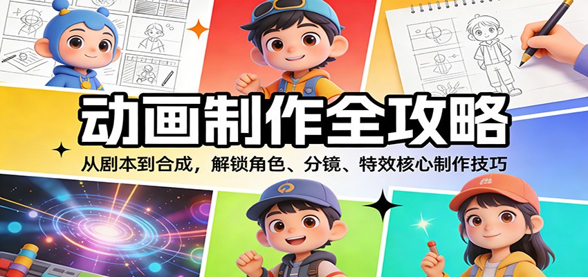 动画制作全攻略：从剧本到合成，解锁角色、分镜、特效核心制作技巧-副业宝典