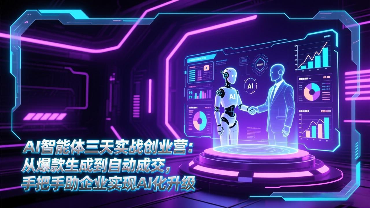 AI智能体三天实战创业营：从爆款生成到自动成交，手把手助企业实现AI化升级-副业宝典