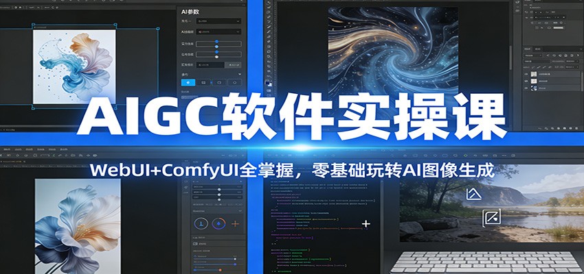 AIGC软件实操课：WebUI+ComfyUI全掌握，零基础玩转AI图像生成-副业宝典