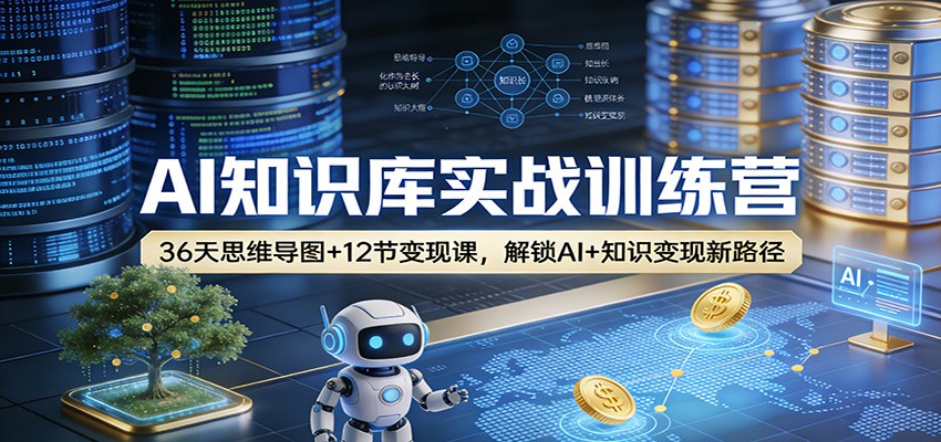 AI知识库实战训练营：36天思维导图+12节变现课，解锁AI+知识变现新路径-副业宝典