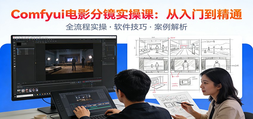 ComfyUI电影分镜实操课：分镜一致性，全流程AI视频制作，零基础也能做专业分镜-副业宝典