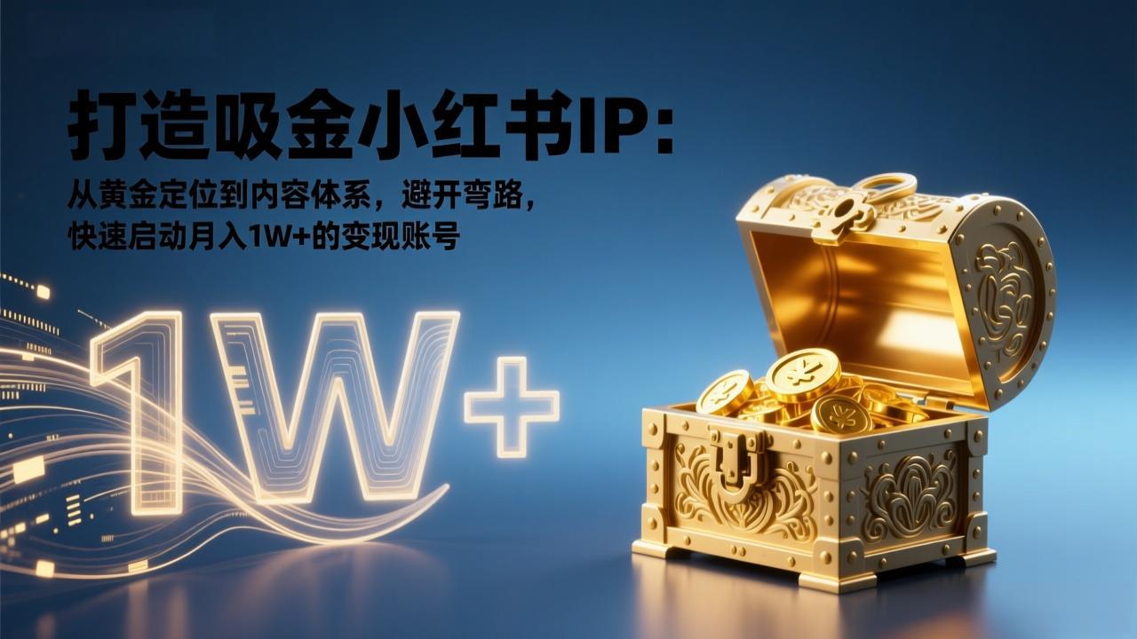 打造吸金小红书IP：从黄金定位到内容体系，避开弯路，快速启动月入1W+的变现账号-副业宝典