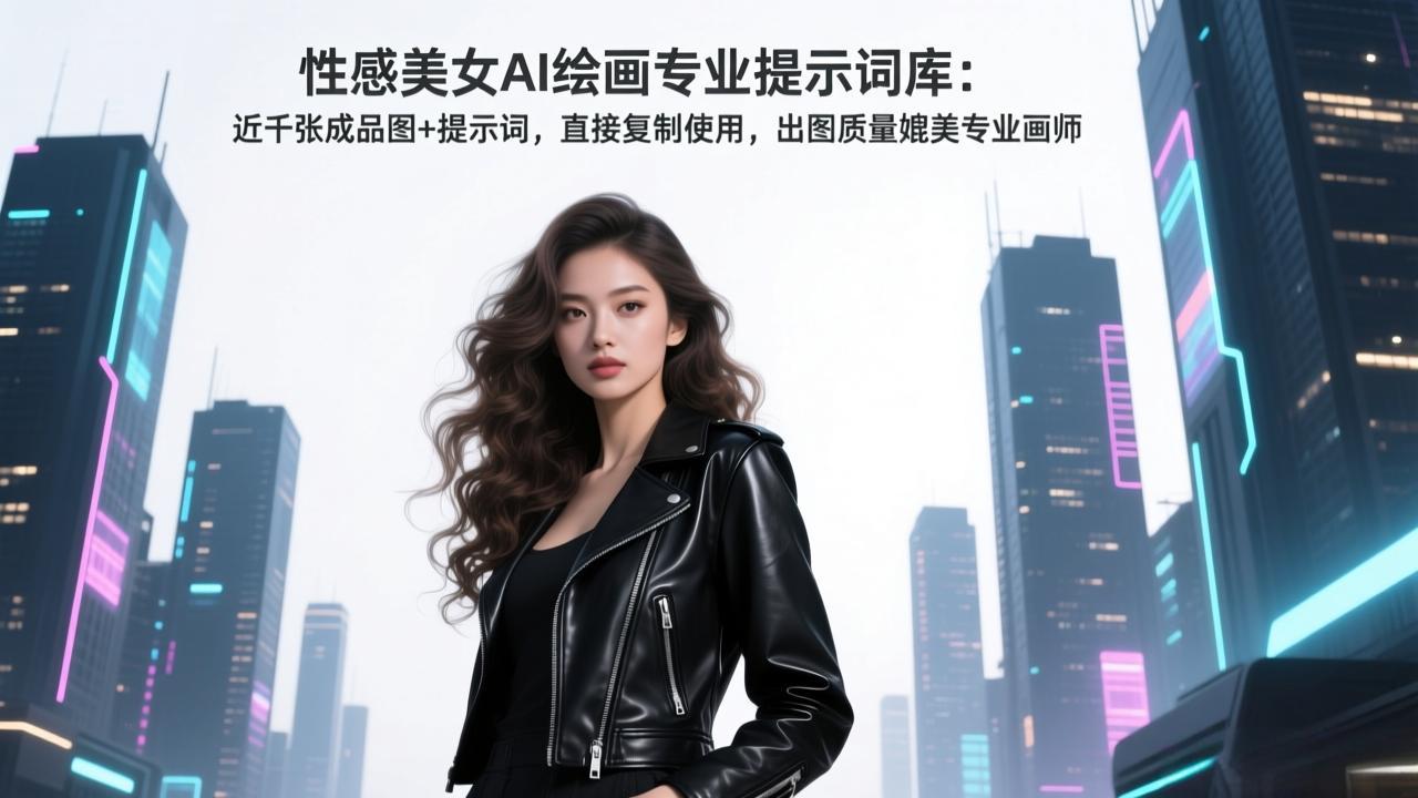 性感美女AI绘画专业提示词库：近千张成品图+提示词，直接复制使用，出图质量媲美专业画师-副业宝典