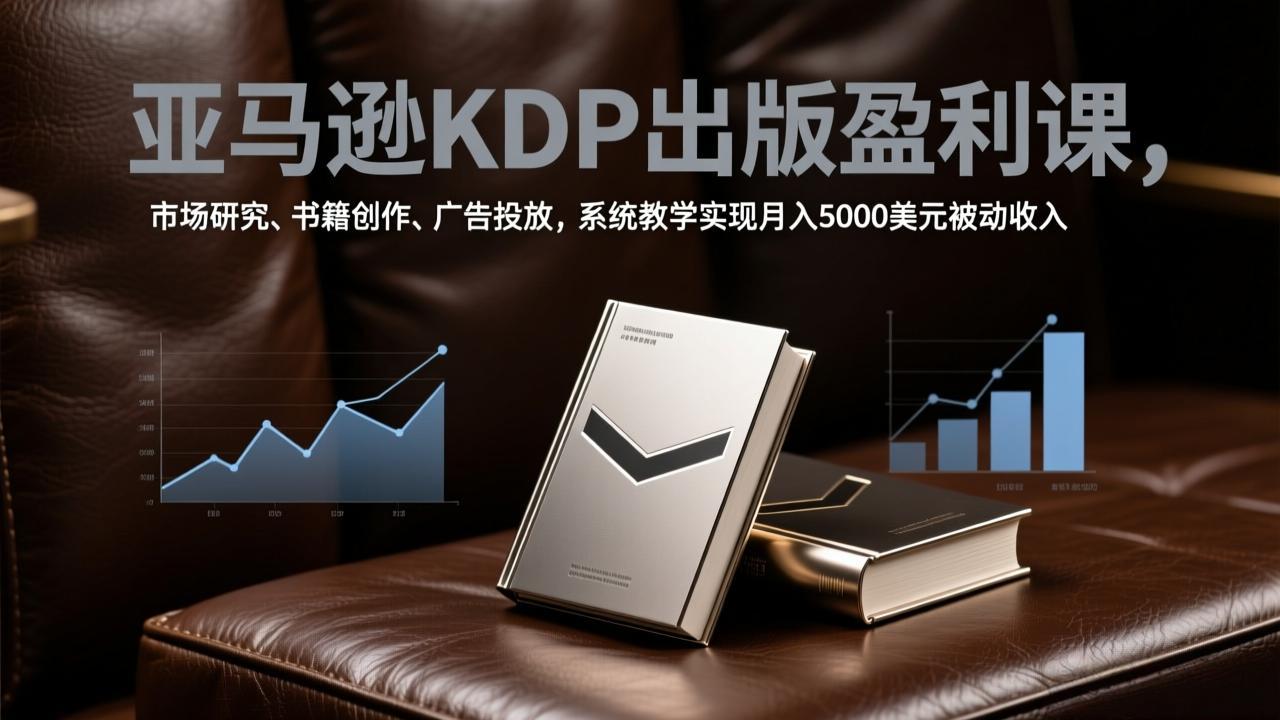 亚马逊KDP出版盈利课，市场研究、书籍创作、广告投放，系统教学实现月入5000美元被动收入-副业宝典