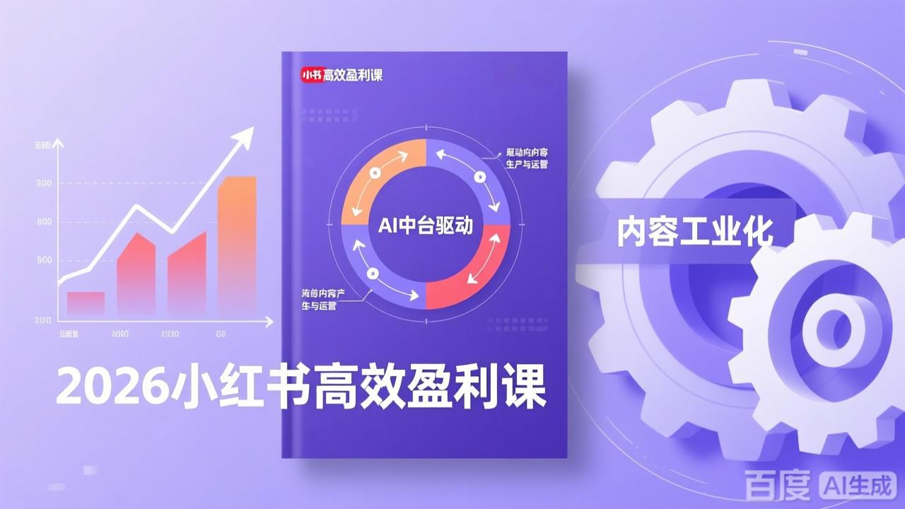 2026小红书高效盈利课，流量双引擎+内容工业化+AI中台驱动，构建可复制的千万级营收模型-副业宝典