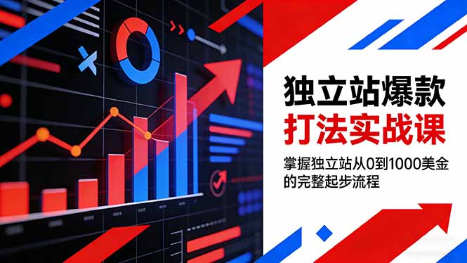 独立站爆款打法实战课，掌握独立站从0到1000美金的完整起步流程-副业宝典