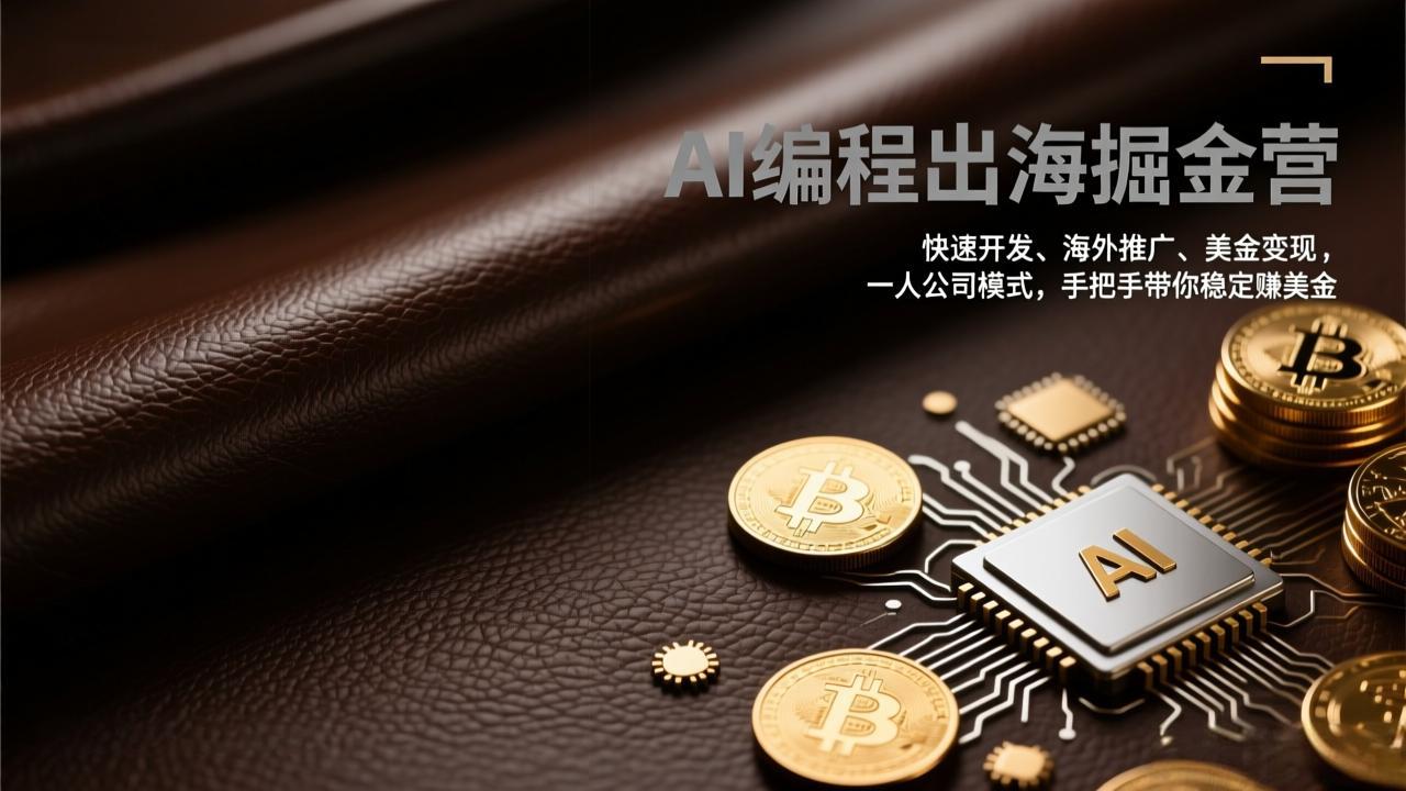 AI编程出海掘金营：快速开发、海外推广、美金变现，一人公司模式，手把手带你稳定赚美金-副业宝典