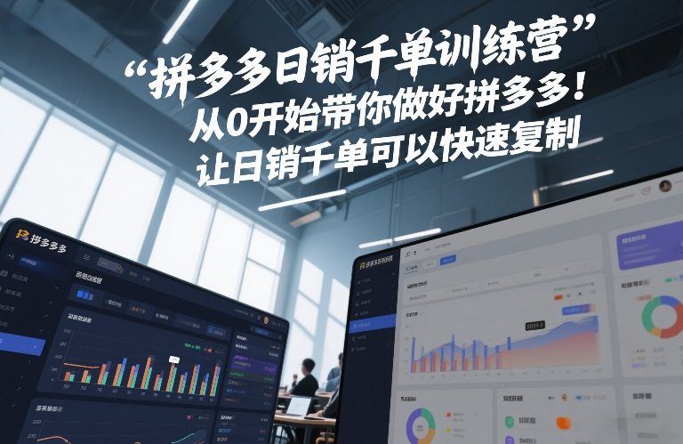 拼多多日销千单训练营，从0开始带你做好拼多多，让日销千单可以快速复制(更新26年1月)-副业宝典