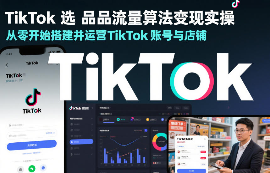 TikTok选品流量算法变现实操，从零开始搭建并运营TikTok账号与店铺-副业宝典