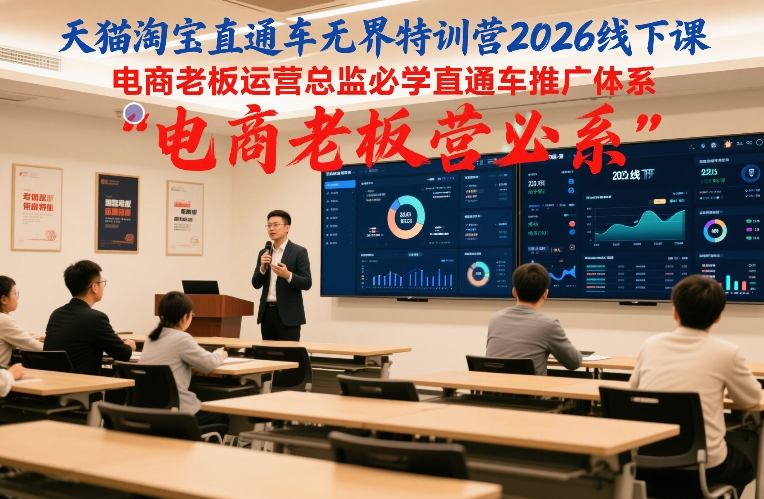 天猫淘宝直通车无界特训营2026线下课，电商老板运营总监必学直通车推广体系-副业宝典