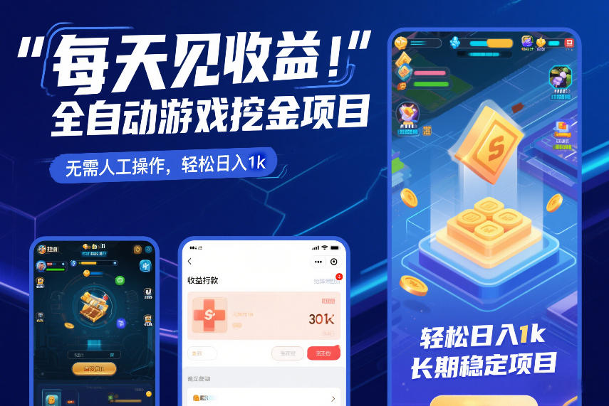 每天见收益，全自动游戏挖金项目，无需人工操作，轻松日入1k，长期稳定项目【揭秘】-副业宝典