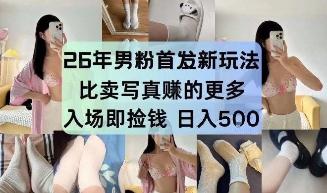 26年男粉首发最新3.0玩法，独此一家，比卖写真賺的更多，入场即捡钱，日入5张【揭秘】-副业宝典