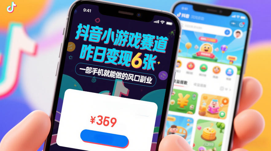 抖音小游戏赛道，昨日变现600+，零基础一部手机就能做的风口副业【揭秘】-副业宝典
