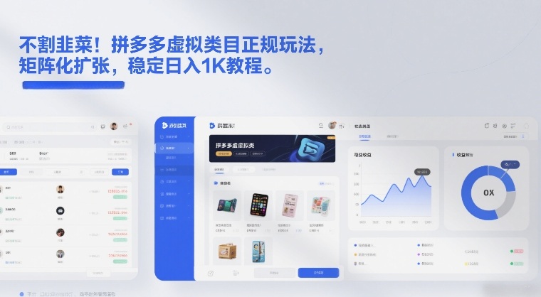 不割韭菜！拼多多虚拟类目正规玩法，矩阵化扩张，稳定日入1K教程【揭秘】-副业宝典