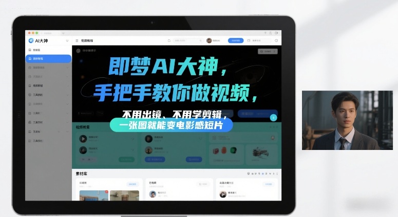 即梦AI大神手把手教你做视频，不用出镜、不用学剪辑，一张图就能变电影感短片-副业宝典