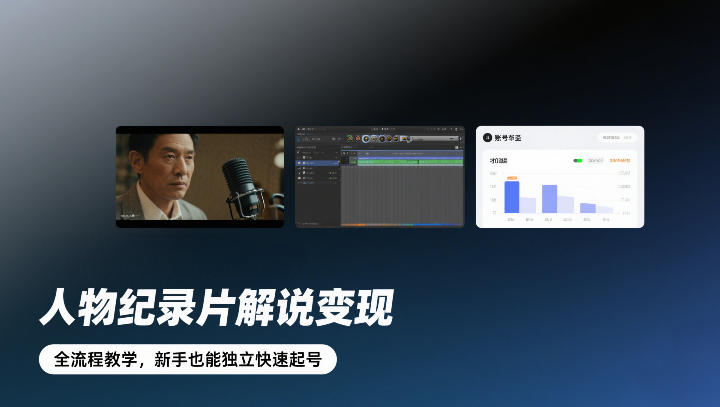 人物纪录片解说变现，全流程教学，新手也能独立快速起号-副业宝典