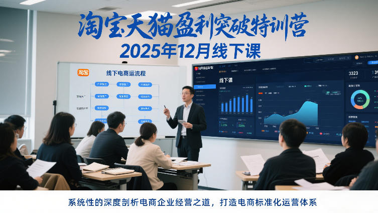 淘宝天猫盈利突破特训营25年12月线下课，系统性的深度剖析电商企业经营之道，打造电商标准化运营体系-副业宝典
