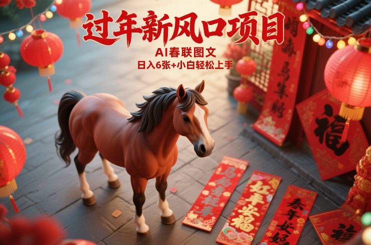 过年新风口项目，用ai春联图文，日入6张+小白轻松上手【揭秘】-副业宝典