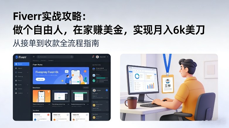 Fiverr实战攻略，做个自由人，在家賺美金，实现月入6k美刀-副业宝典