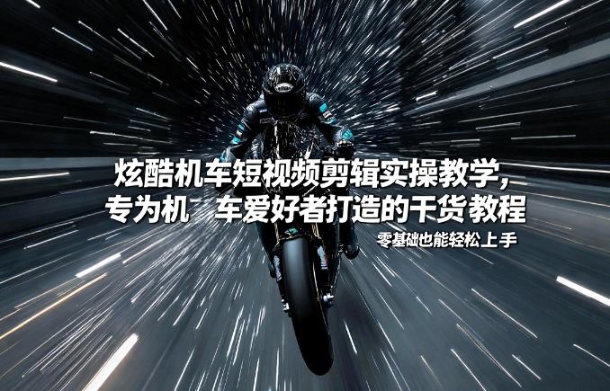 炫酷机车短视频剪辑实操教学，专为机车爱好者打造的干货教程，零基础也能轻松上手-副业宝典