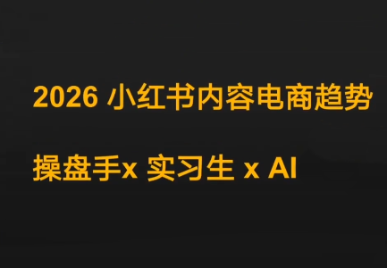 迪安·2026小红书内容电商趋势操盘手x实习生xAI-副业宝典