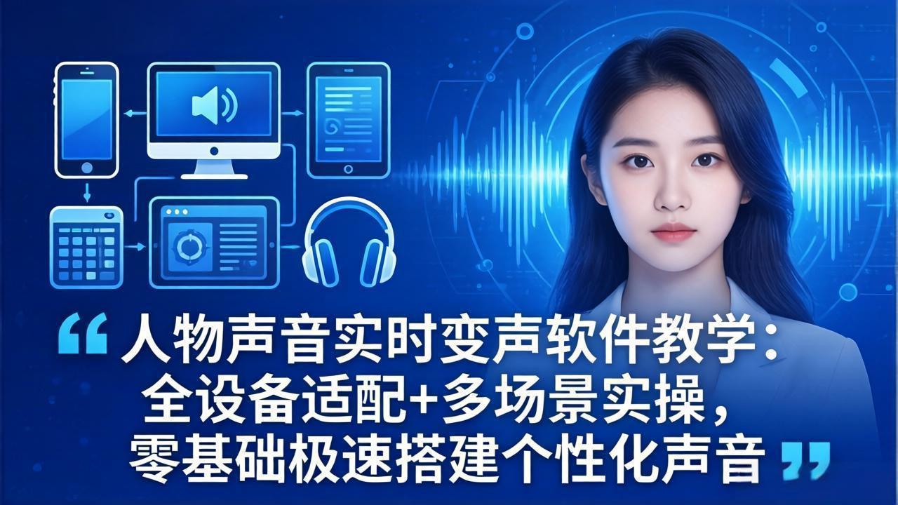 人物声音实时变声软件教学：全设备适配+多场景实操，零基础极速搭建个性化声音-副业宝典