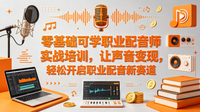 零基础可学职业配音师实战培训，让声音变现，轻松开启职业配音新赛道-副业宝典