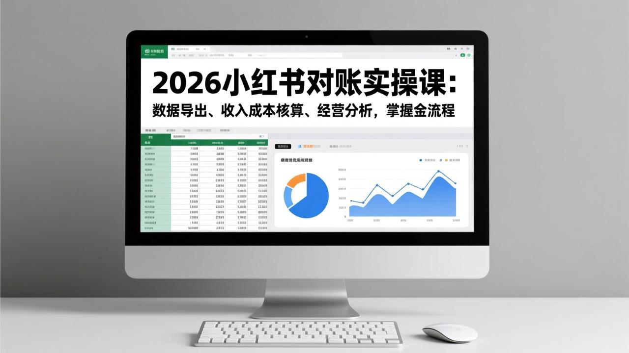 2026小红书对账实操课：数据导出、收入成本核算、经营分析，掌握全流程-副业宝典