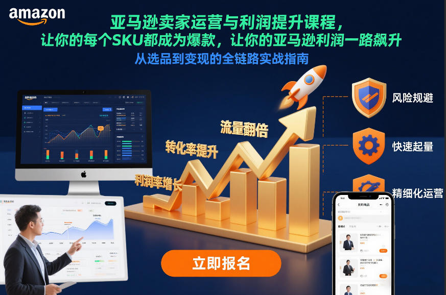 亚马逊卖家运营与利润提升课程，让你的每个SKU都成为爆款，让你的亚马逊利润一路飙升(更新12月)-副业宝典