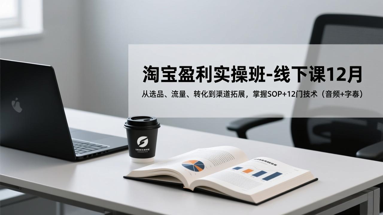 淘宝盈利实操班-线下课12月，从选品、流量、转化到渠道拓展，掌握SOP+12门技术(音频+字幕-副业宝典