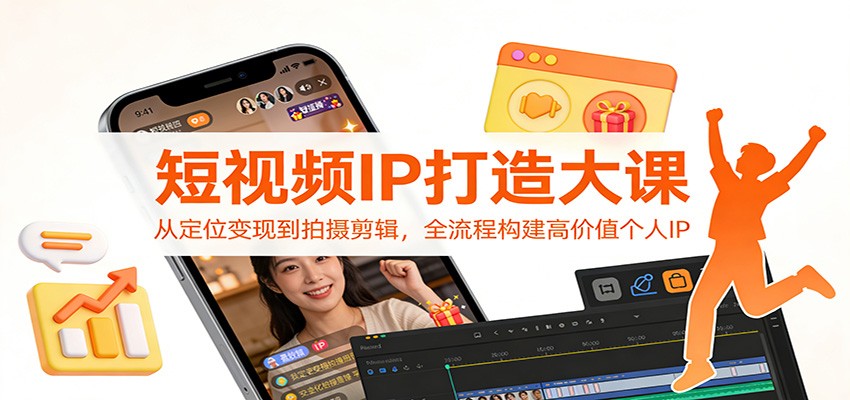 短视频IP打造大课：从定位变现到拍摄剪辑，全流程构建高价值个人IP-副业宝典