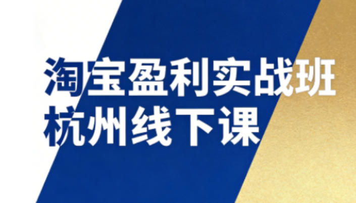 淘宝盈利实战班杭州线下课12月26-28日(音频+字幕)，帮你掌握SOP流程+12门核心技术-副业宝典