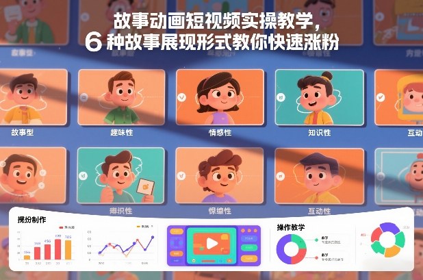 故事动画短视频实操教学，6种故事展现形式教你快速涨粉-副业宝典