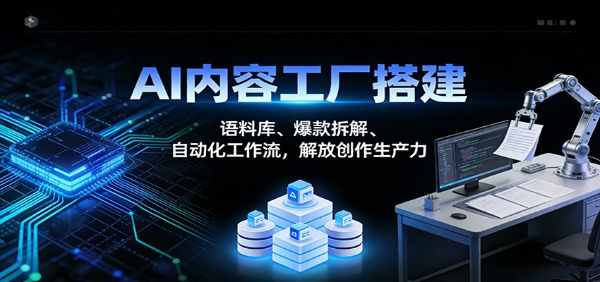 AI内容工厂搭建：语料库、爆款拆解、自动化工作流，解放创作生产力-副业宝典