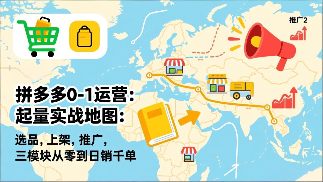 拼多多0-1运营：起量实战地图：选品，上架，推广，三模块从零到日销千单-副业宝典